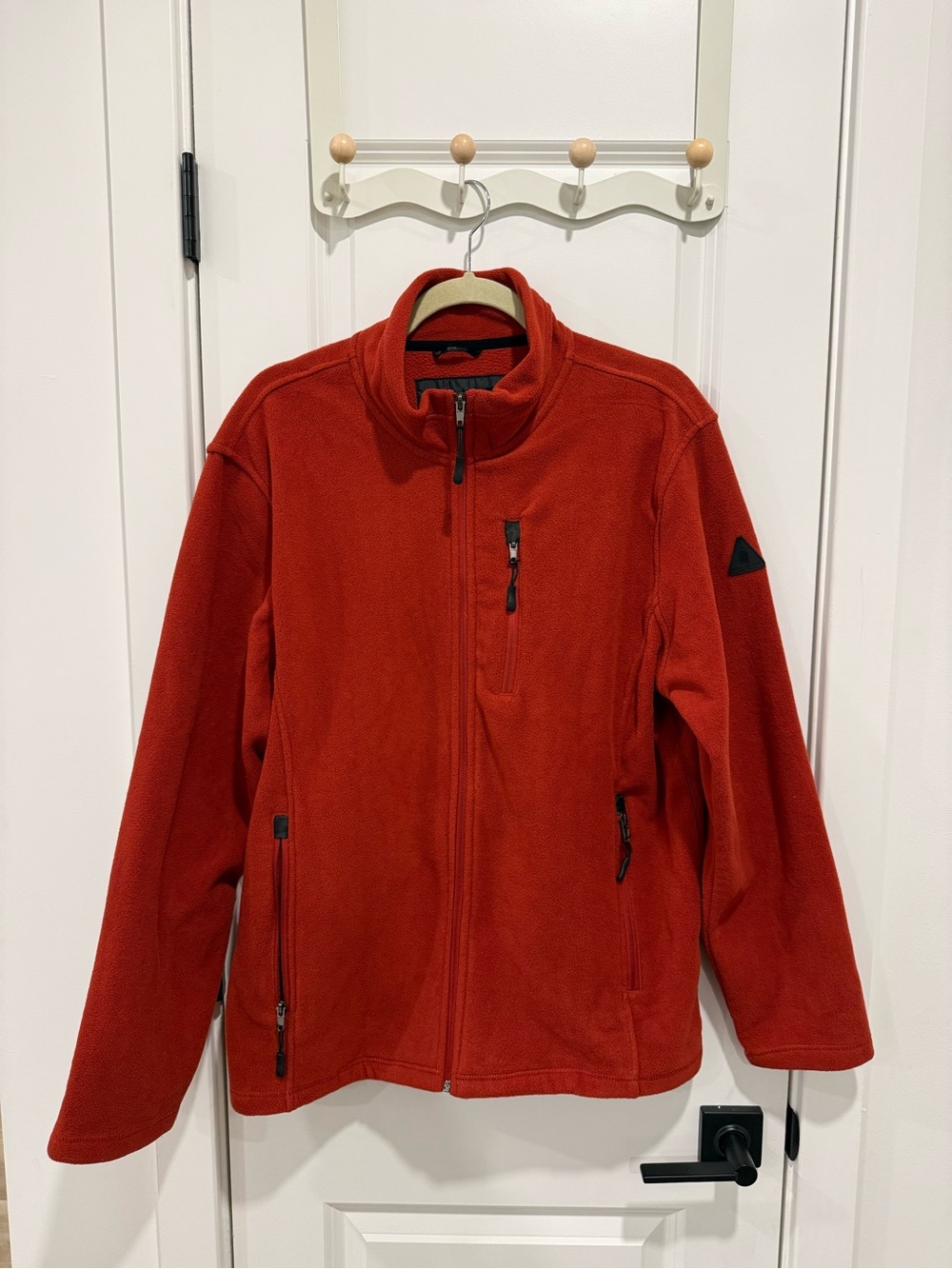 London Fog Men's Red Zip-Up Fleece Jacket